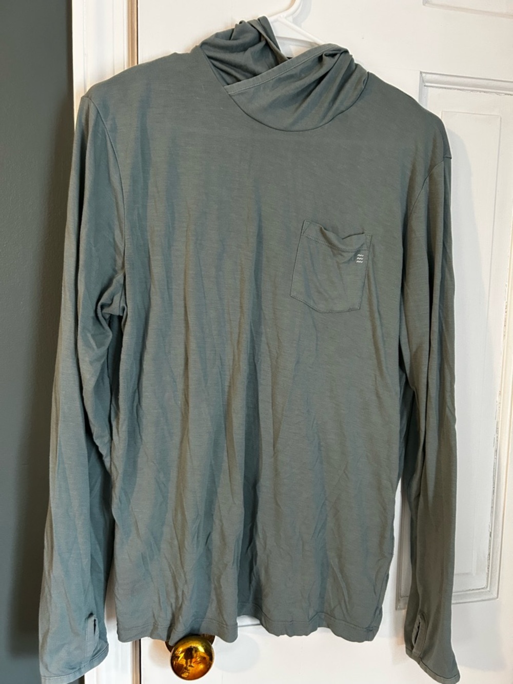 Free Fly Long-Sleeve Bamboo Hooded Pocket Shirt - Sage Green
